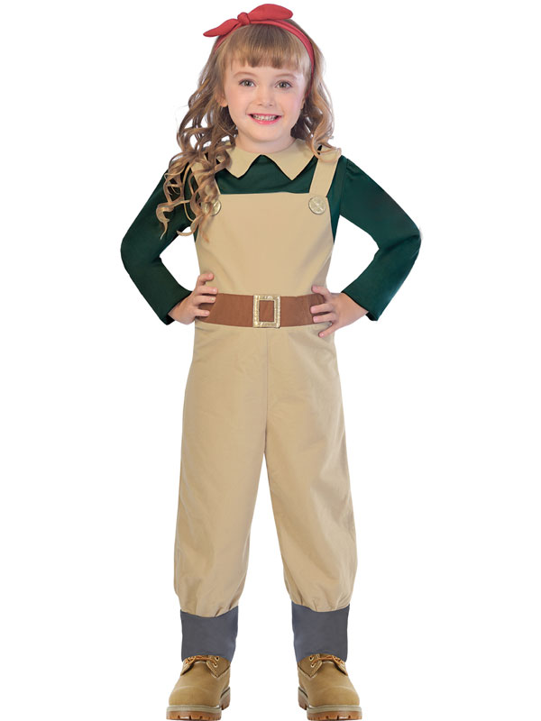 Girls WW2 Army Costume Childs World War II Uniform Fancy Dress Book